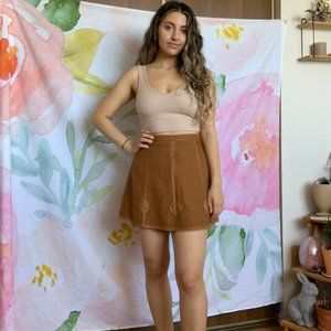Faux Suede Autumn Mini Skirt